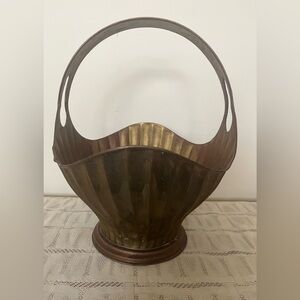 Large Vintage Brass Basket with Handle.for Decoration Storage or a planter.